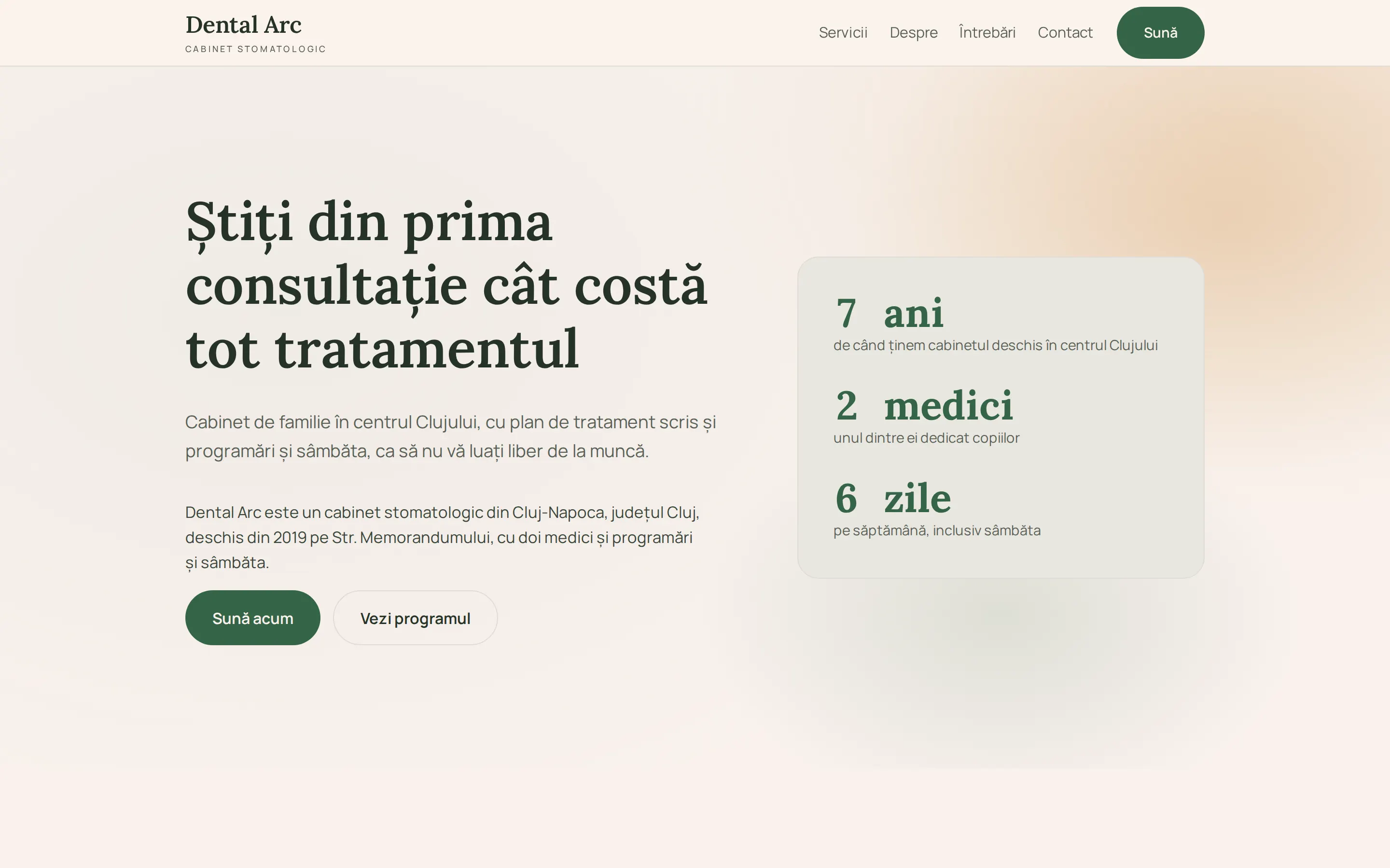 Site generat pentru Dental Arc, cabinet stomatologic din Cluj-Napoca