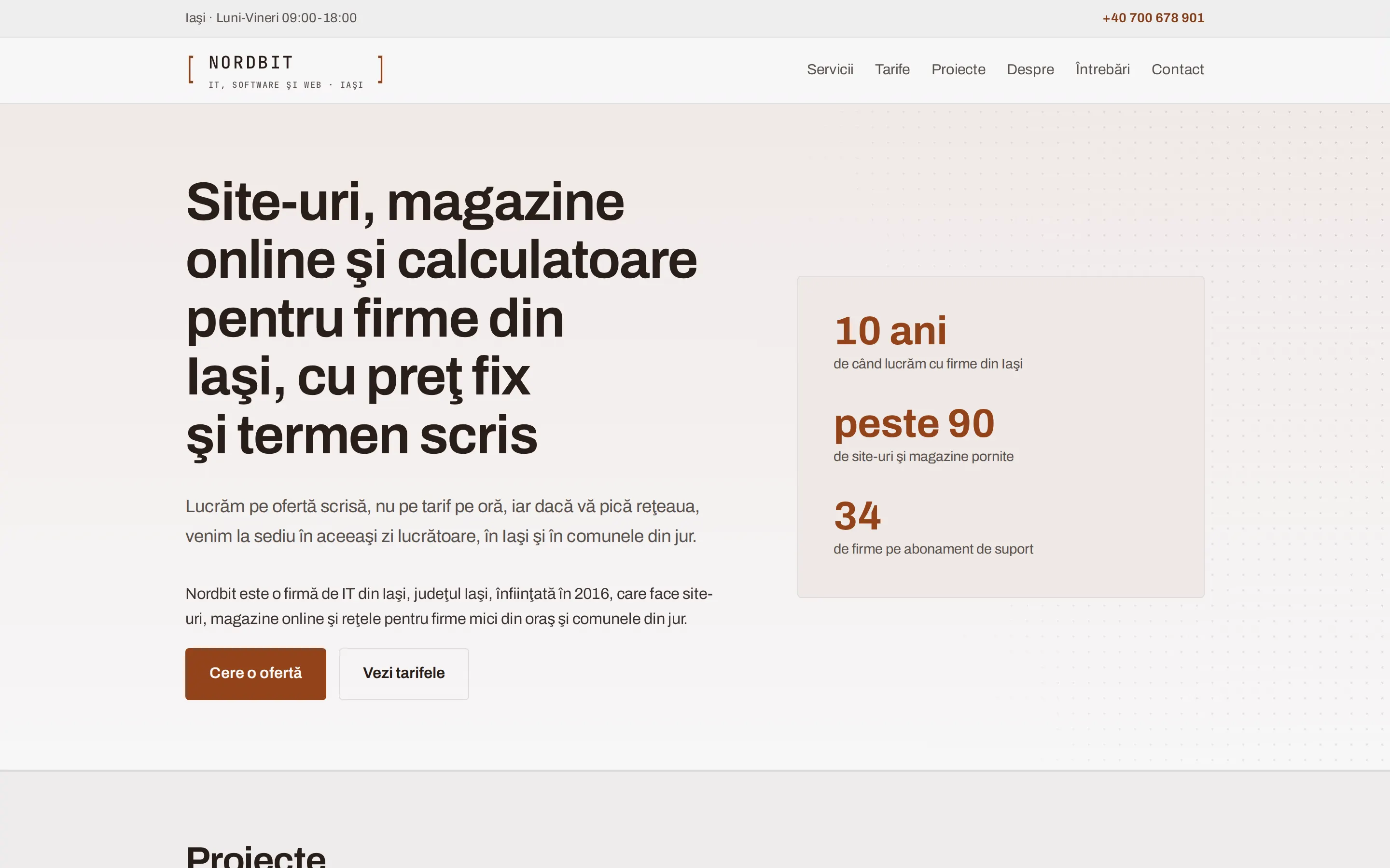 Pagina de start a site-ului Nordbit, it, software şi web din Iaşi