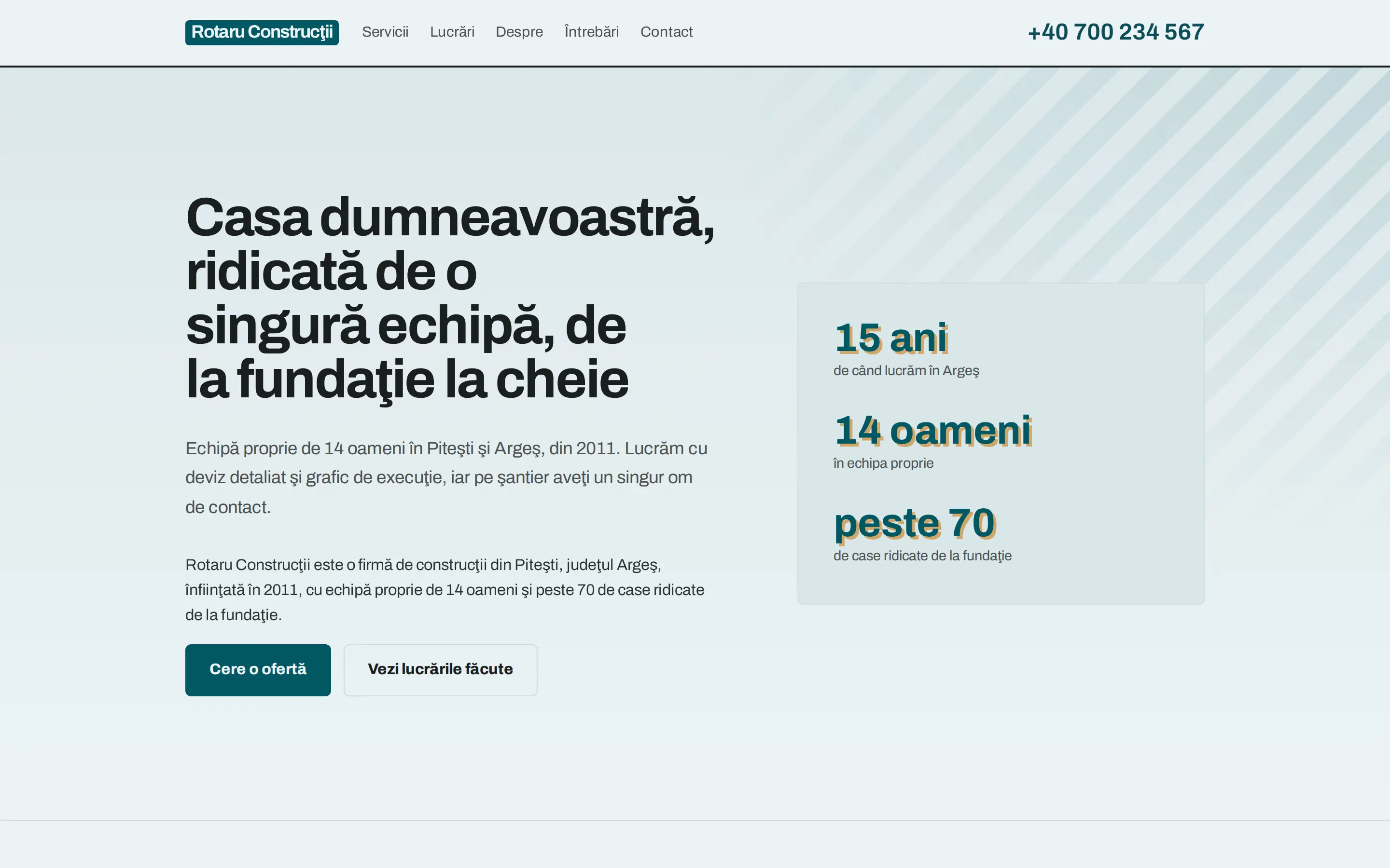 Site generat pentru Rotaru Construcţii, construcţii şi amenajări din Piteşti