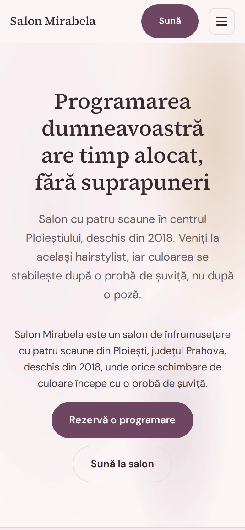 Salon Mirabela pe telefon